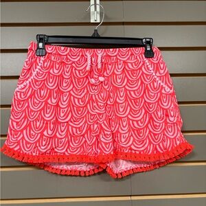 Red Patterned Women's Shorts